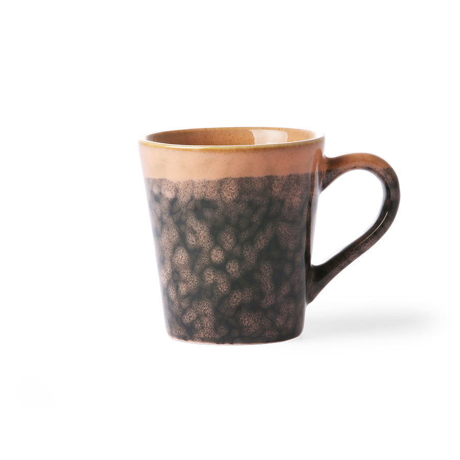 70s ceramics: espresso mug, lava