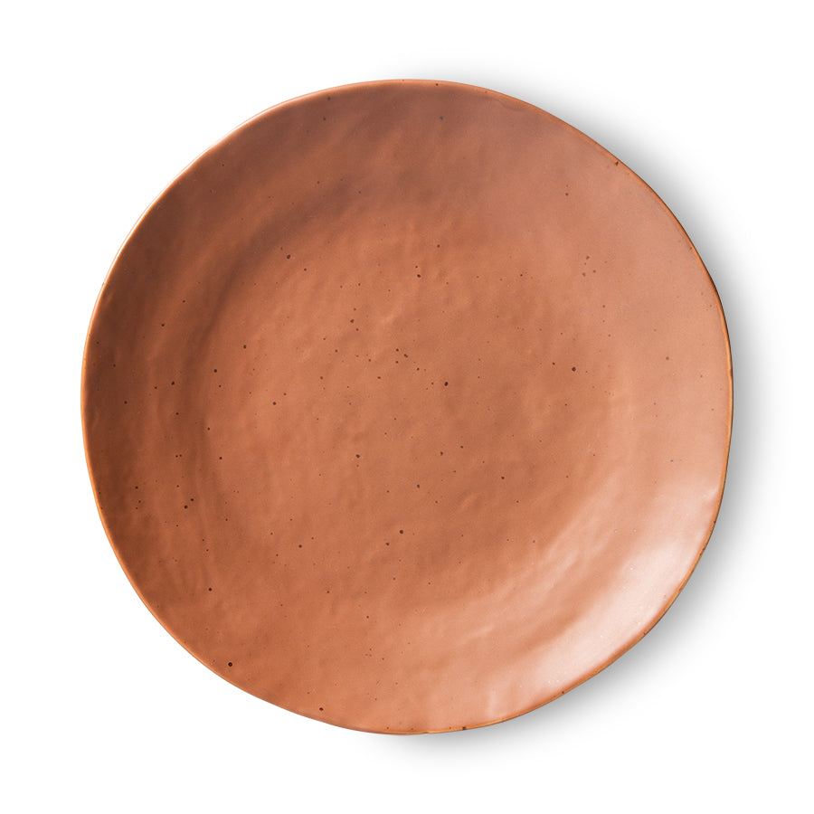 BOLD & BASIC Beilagenteller aus brauner Keramik