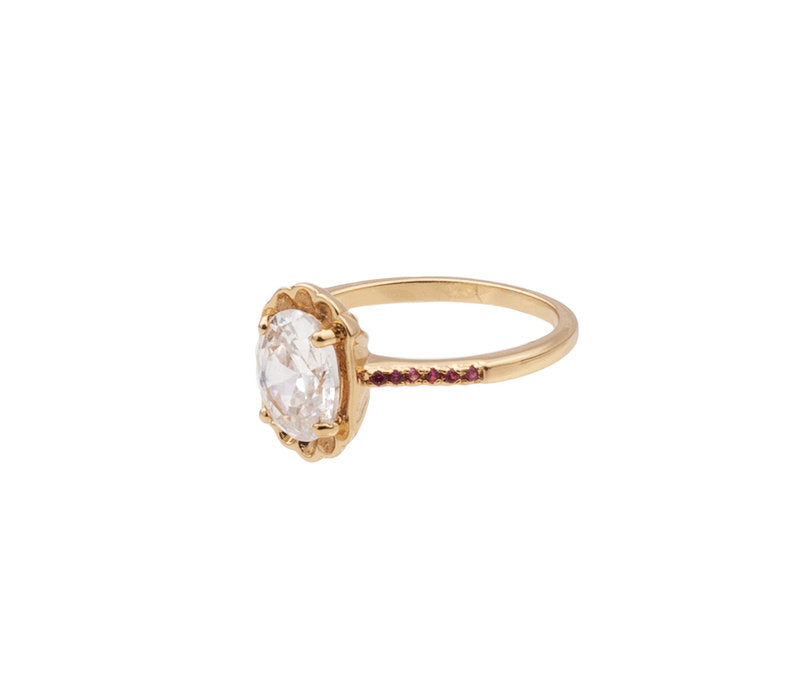 
                  
                    Ovaler klarer rosa vergoldeter Ring
                  
                
