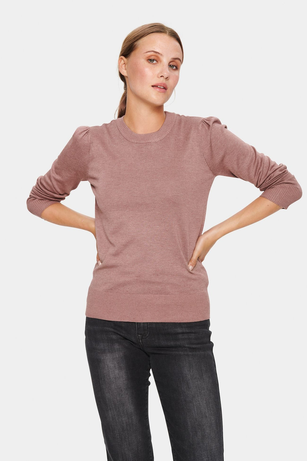 MILASZ Geweih Melange Poncho Pullover