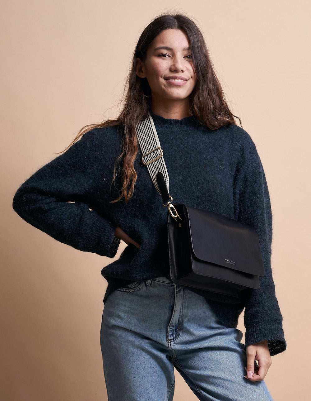 
                  
                    AUDREY Mini Black Classic Leather Bag
                  
                