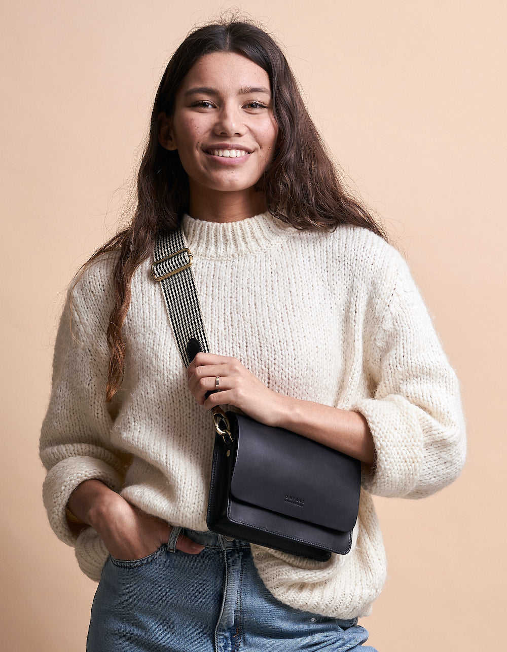 
                  
                    AUDREY Mini Black Classic Leather Bag
                  
                