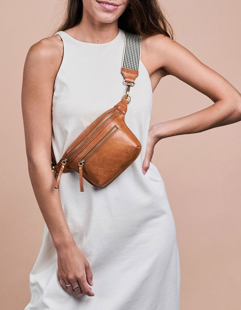 
                  
                    BECK'S Cognac Stromboli Leather Bum Bag
                  
                