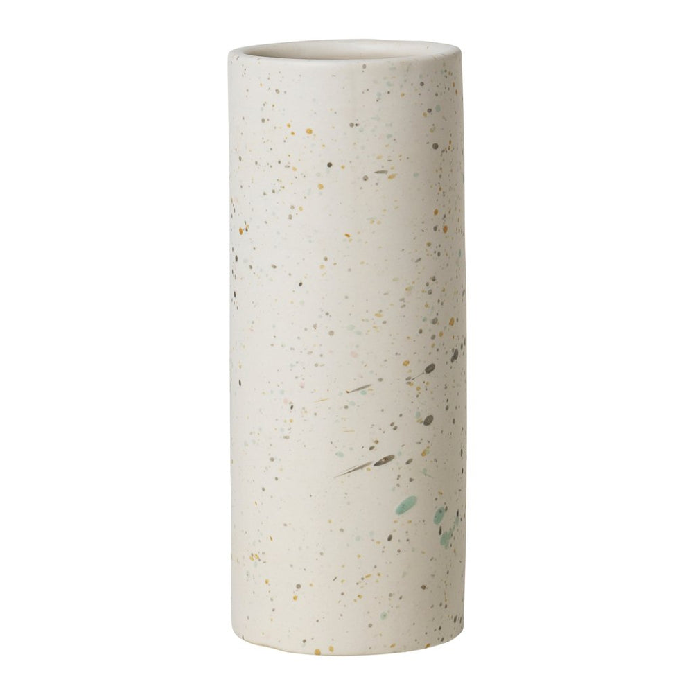 Große elfenbeinfarbene Terraz gesprenkelte Vase
