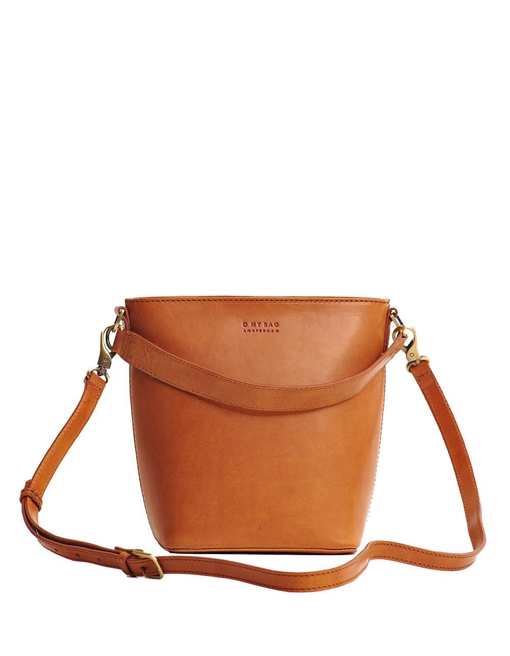 
                  
                    BOBBI Midi Cognac Classic Leather Bucket Bag
                  
                