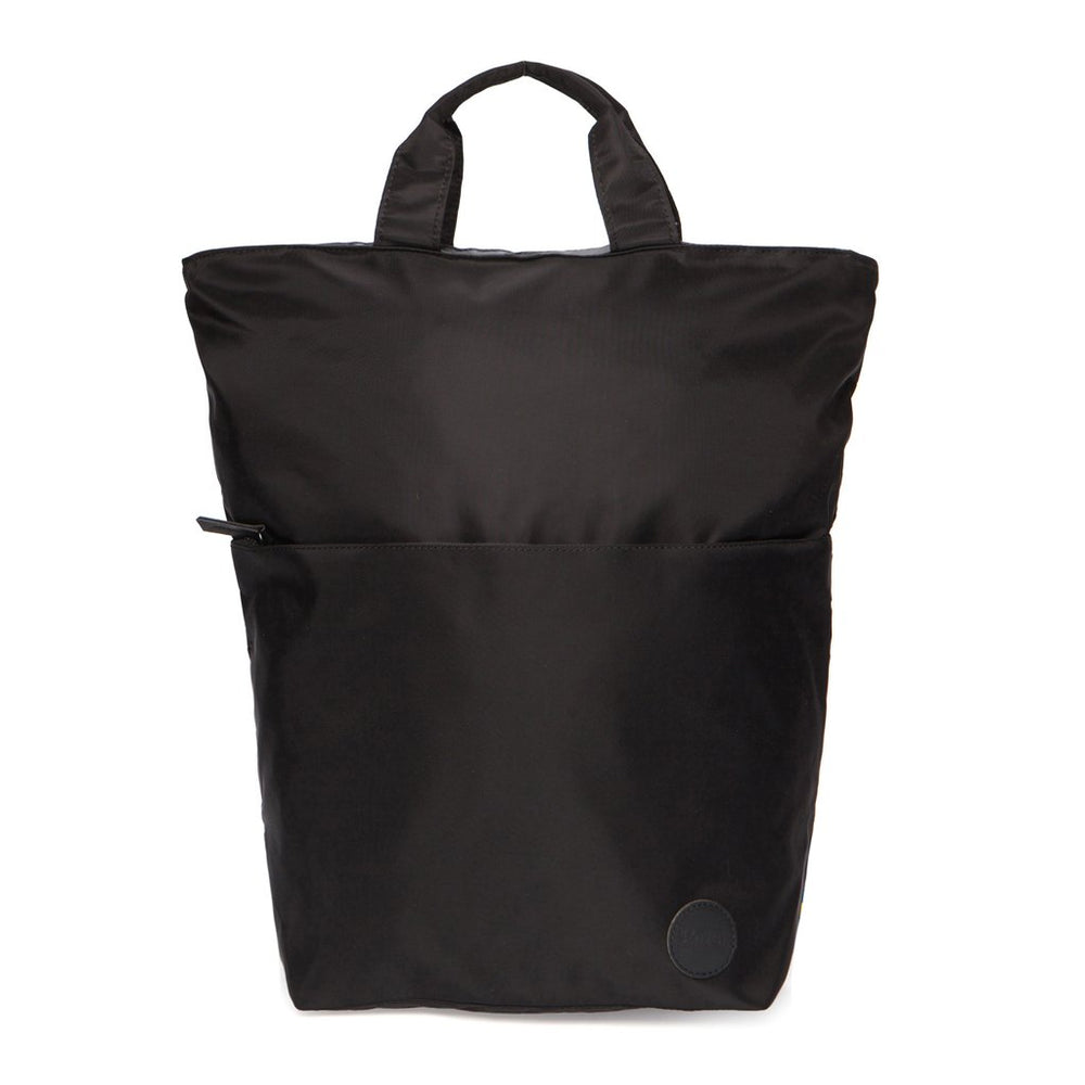 Black Heavy Nylon/ Black Leather Utility Two in One Tote