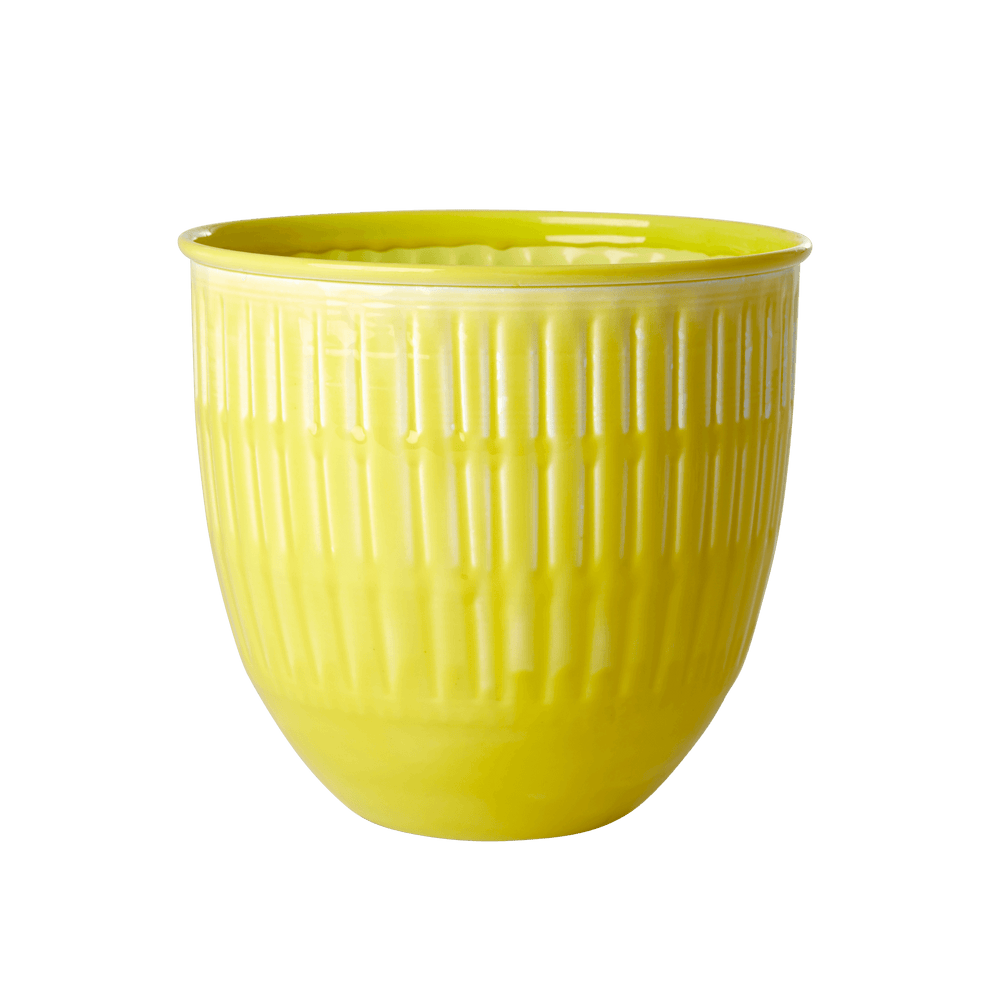 
                  
                    Large Yellow Metal Flower Pot
                  
                