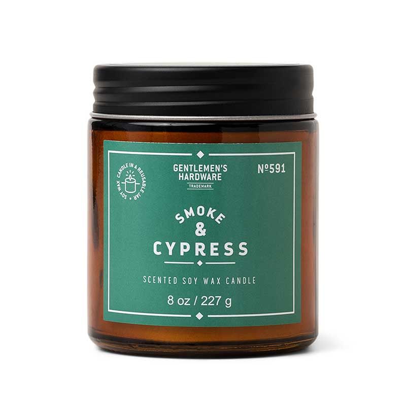 Rauch- und Zypressenkerze im Glas