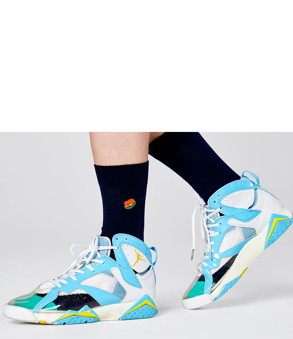 
                  
                    EMBROIDERY BURGER Dark Blue/Navy Sock
                  
                
