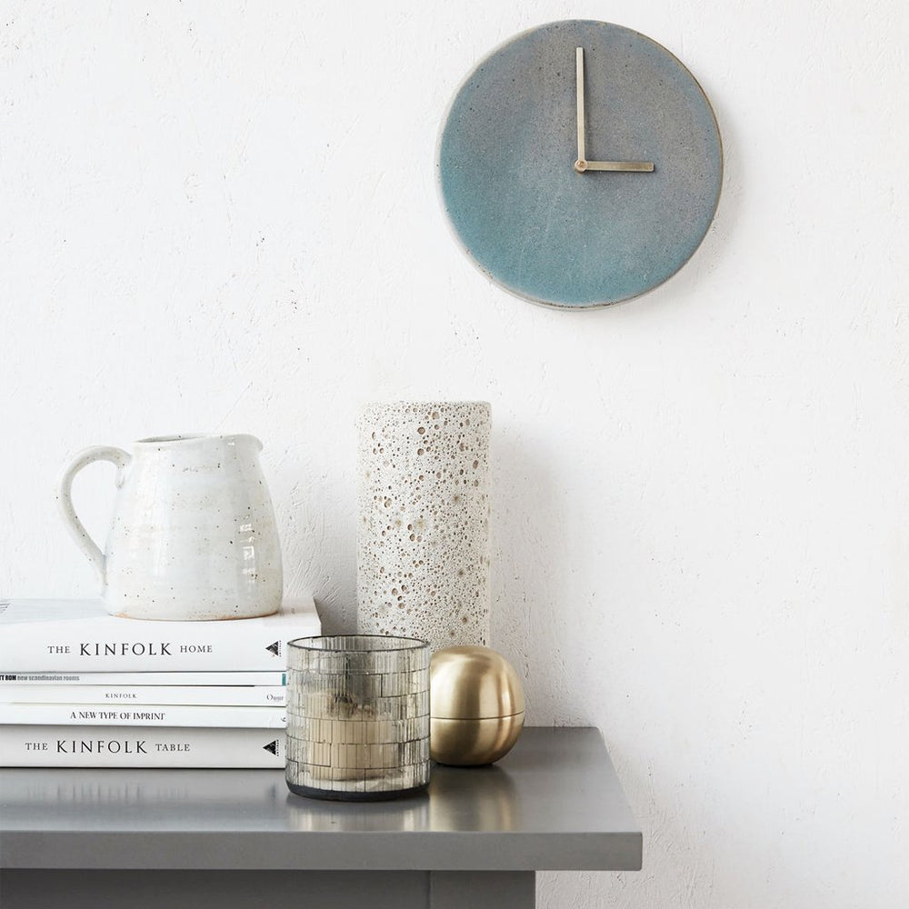 
                  
                    Contemporary Grey & Blue Stoneware Wall Clock
                  
                
