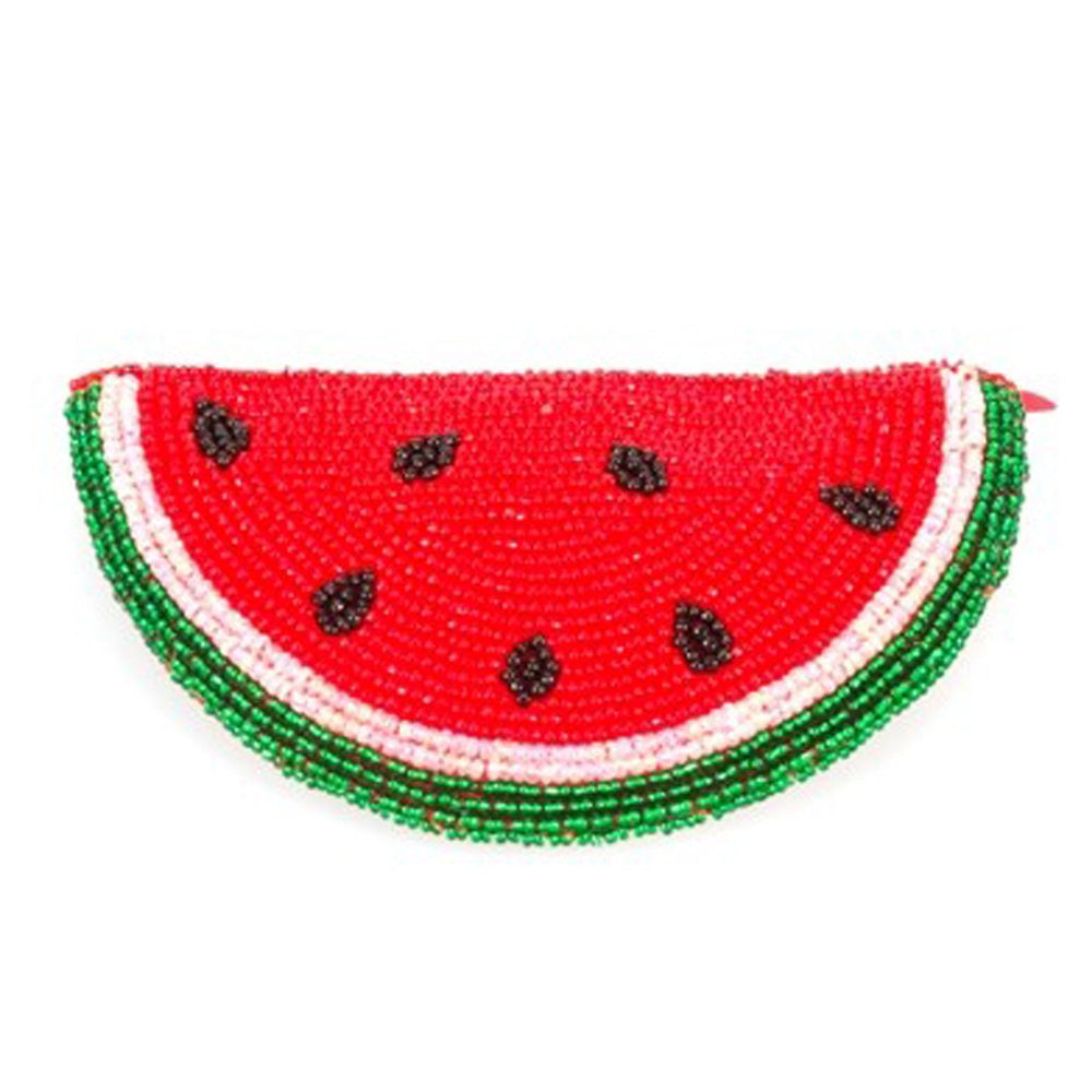 Wassermelonen-entworfene perlenbesetzte Geldbörse