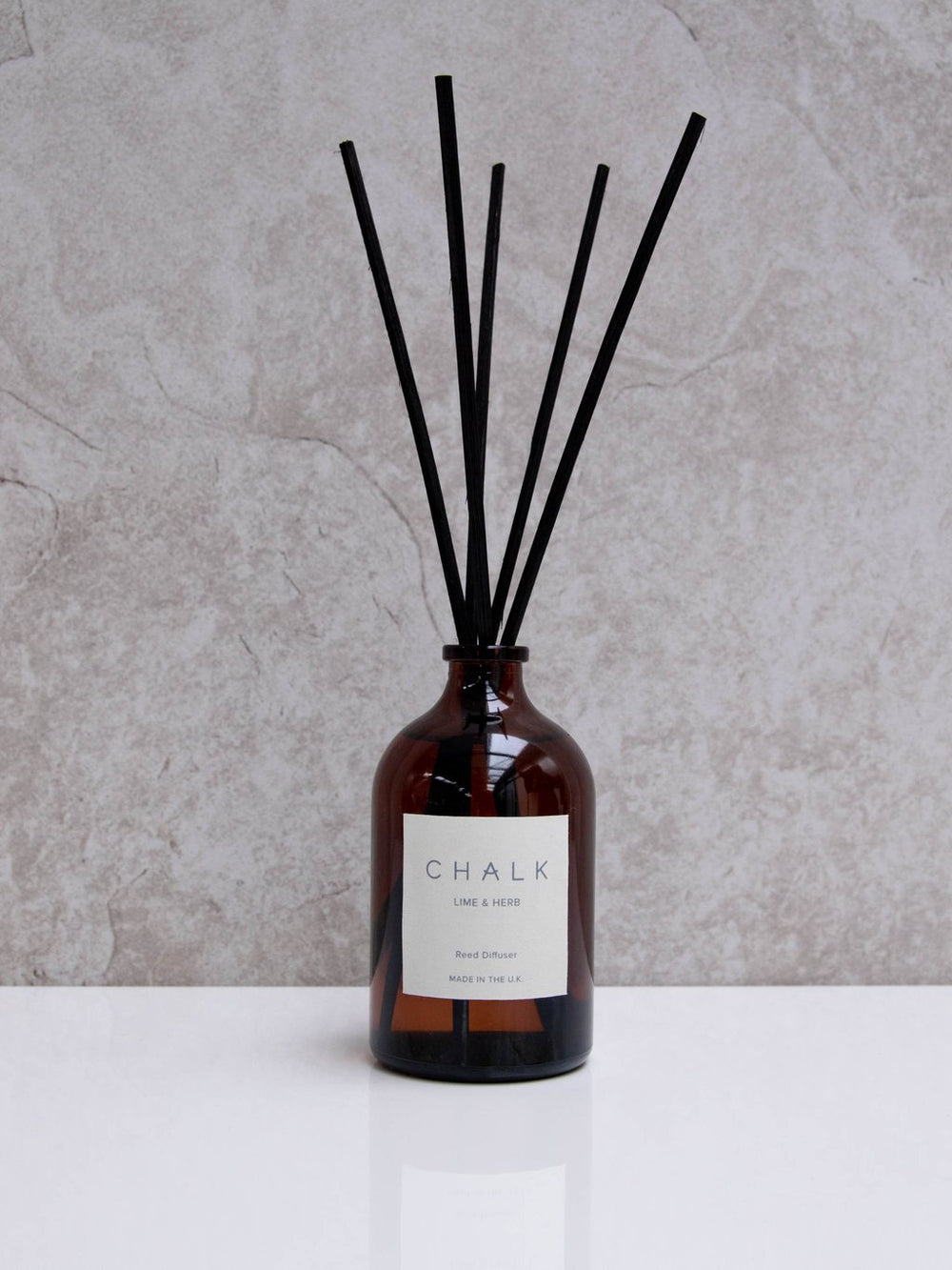 Bernsteinfarbener Glasdiffusor, Limette und Kräuter, 100 ml
