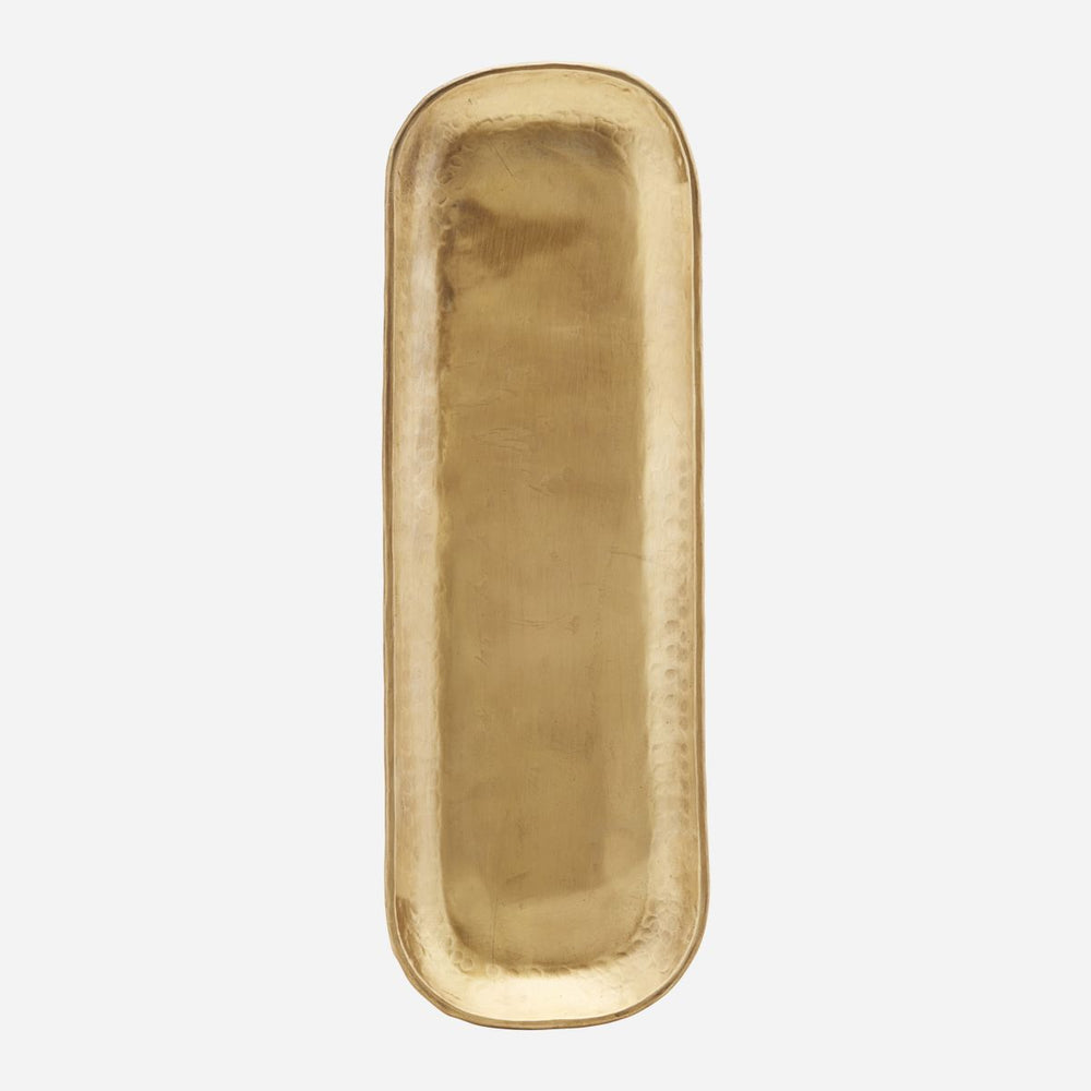 35 x 11 cm großes Tablett aus goldenem Messing