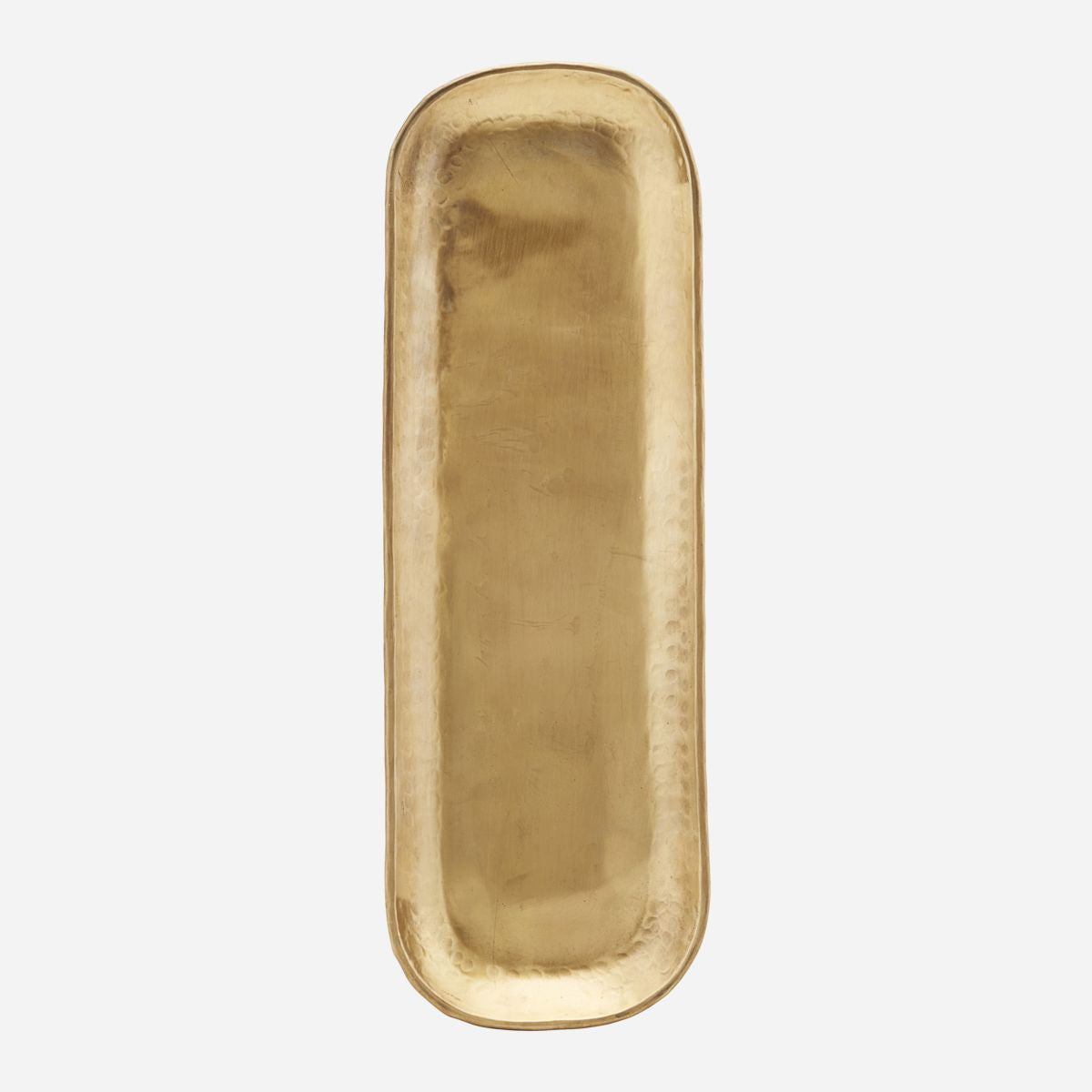 
                  
                    35 x 11 cm großes Tablett aus goldenem Messing
                  
                
