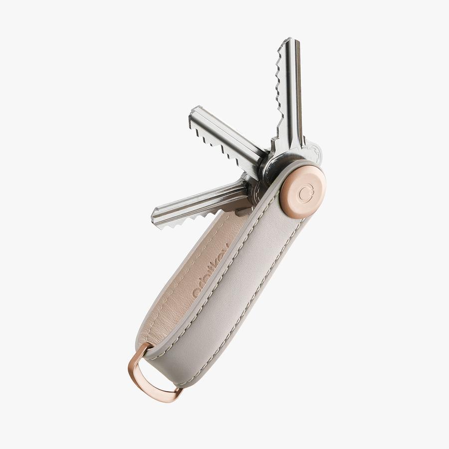 ORBITKEY 2.0 Schlüssel Organizer aus steingrauem Leder