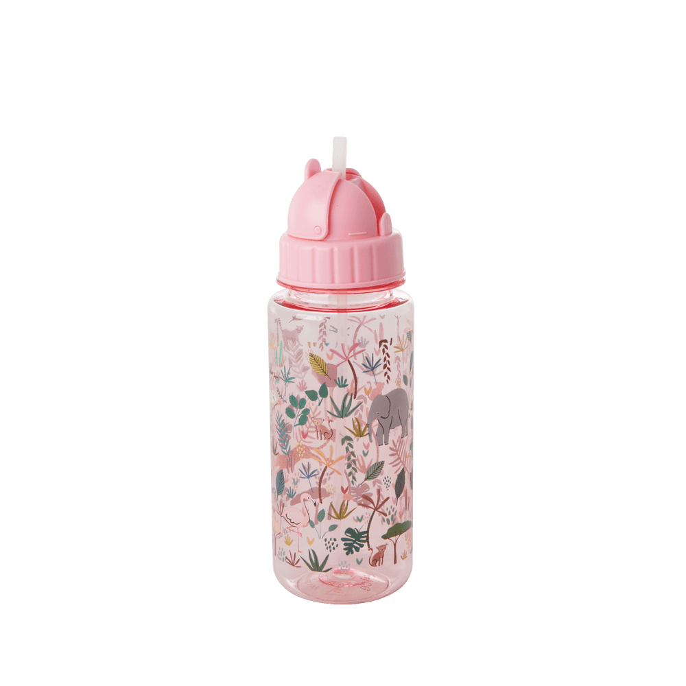 Pink Jungle Print Kids Drinking Bottle