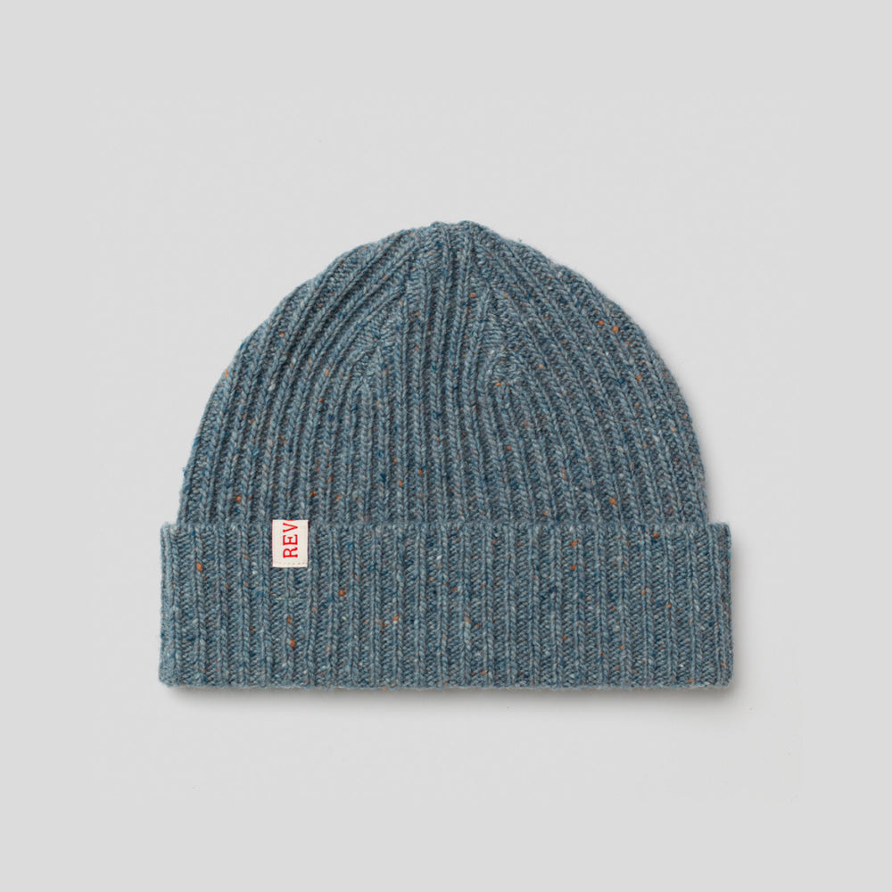 Blaue Mütze aus Wollmischungsgarn