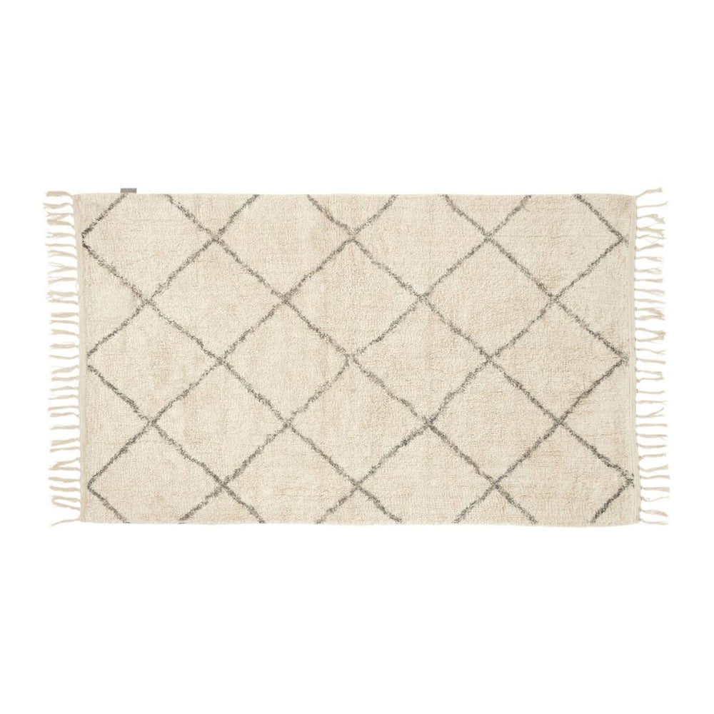 White And Grey Cotton Rug