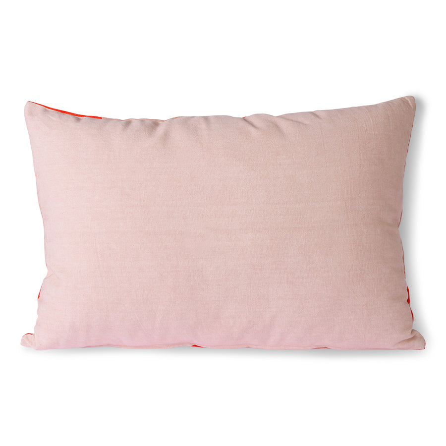 
                  
                    Rotes und rosa gestreiftes Samtkissen
                  
                