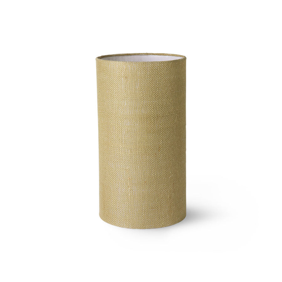 
                  
                    Zylinderförmiger Lampenschirm aus jadegrüner Jute
                  
                