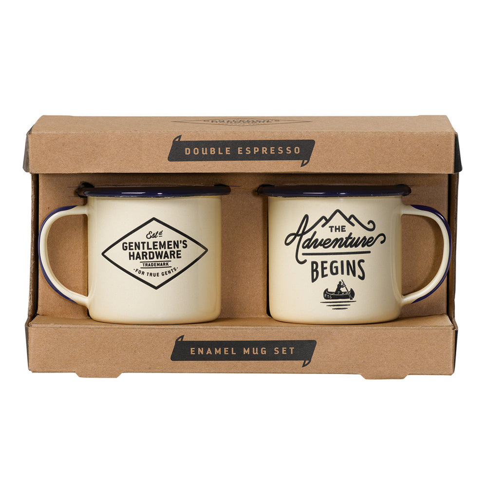 
                  
                    Set Of Espresso Beige Enamel Mugs
                  
                