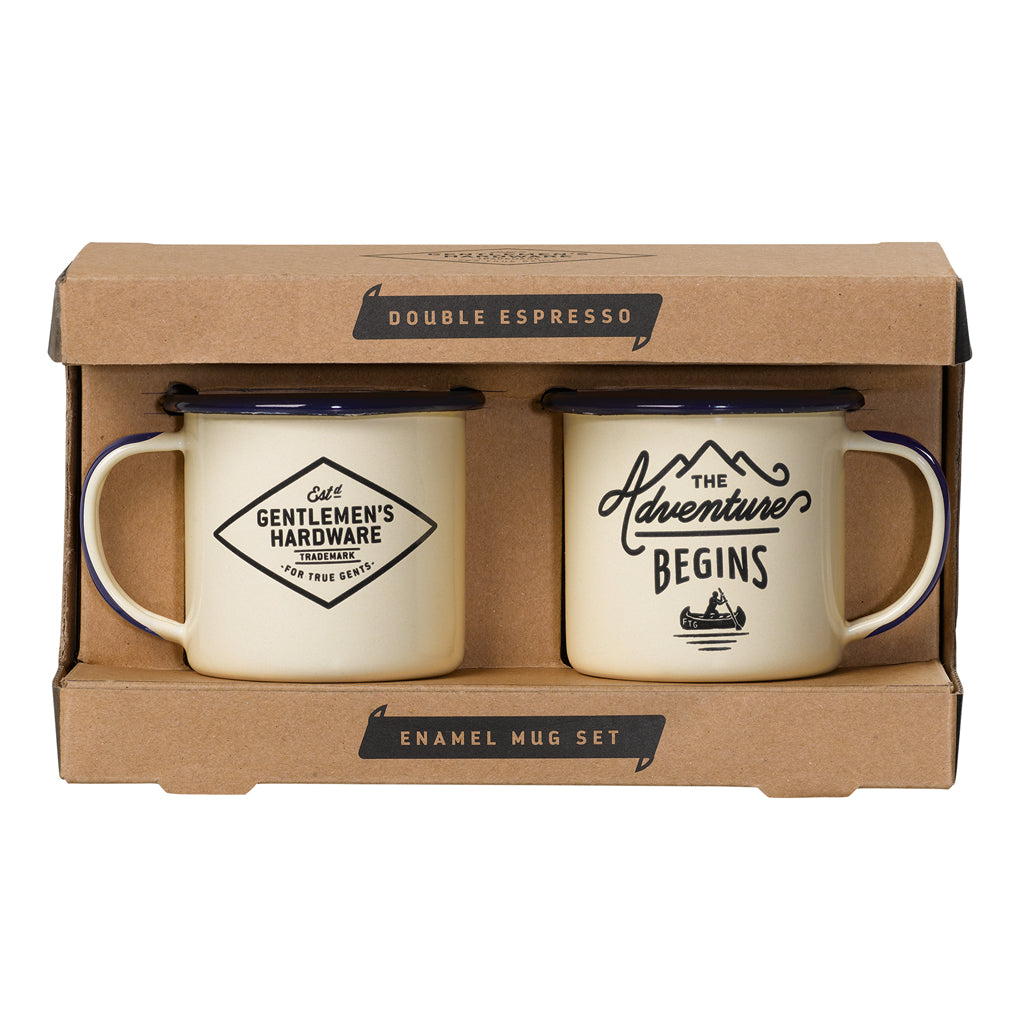 
                  
                    Set Of Espresso Beige Enamel Mugs
                  
                